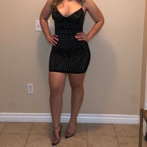 Black rhinestone dress